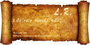 Láncz Renátó névjegykártya