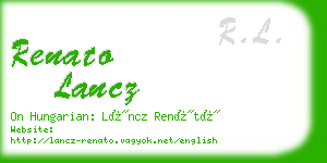 renato lancz business card